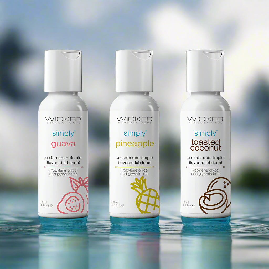 Wicked Simply Tropical Trio - Flavoured Water Based Lubricants - Set of 3 x 30 ml Bottles